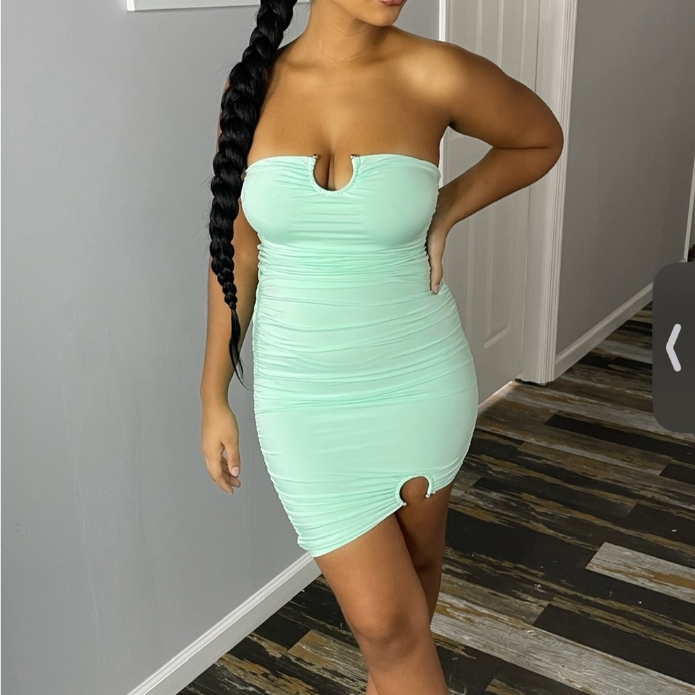 Mint Green Strapless Bodycon Dress